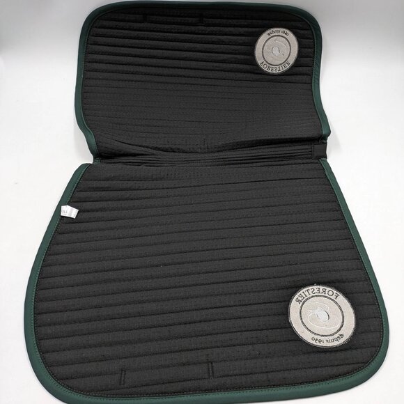Forestier Dressage Saddle Pad Black with Green Trim - Picture 4 of 4